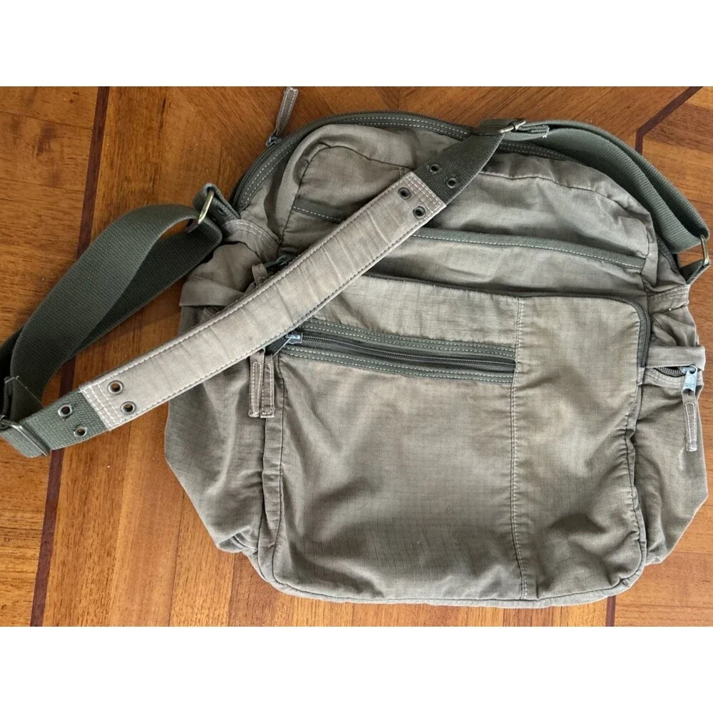 Vintage GAP Military Bag Tan Lightweight Travel Gorp Core Nylon Adjustable Strap